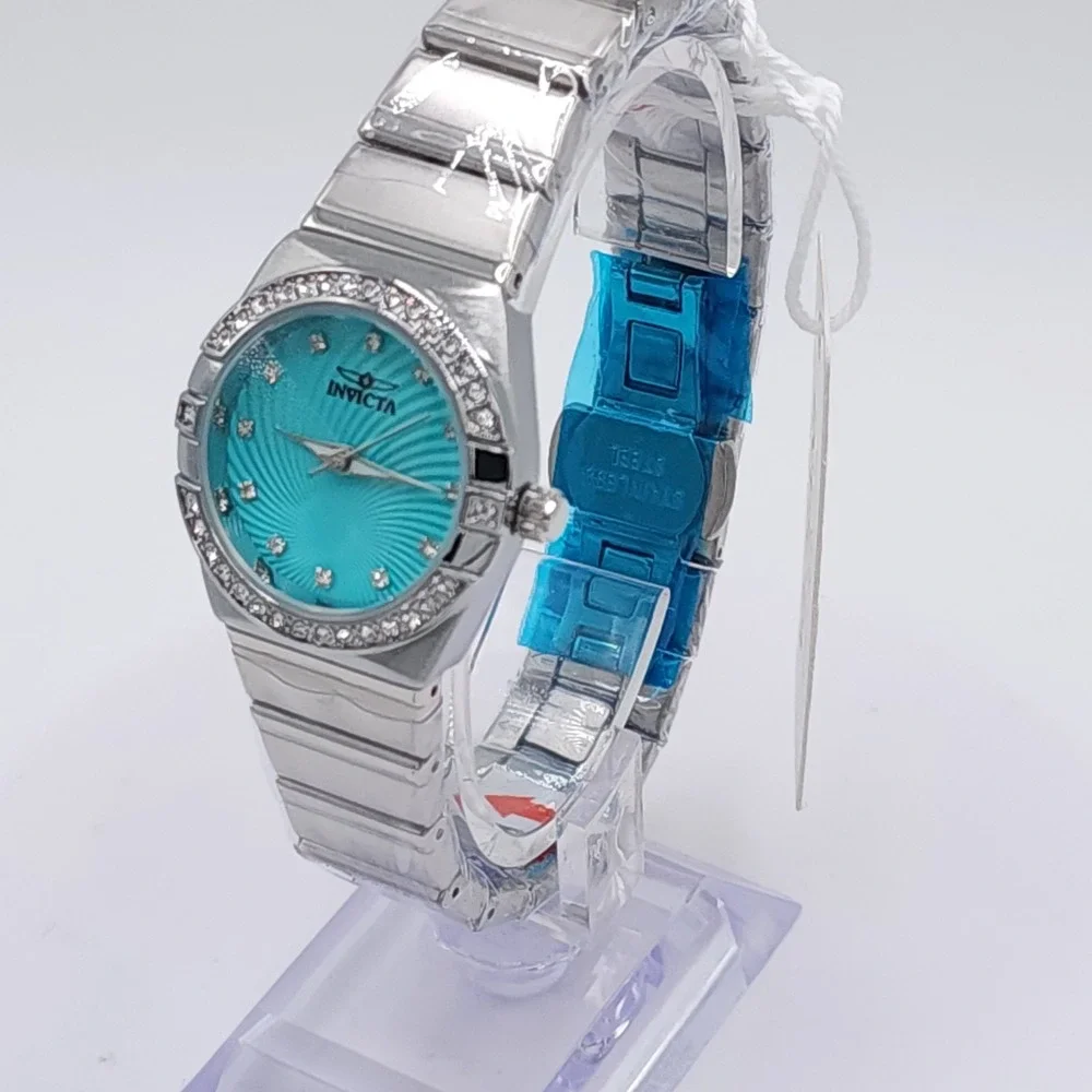 Invicta 70263 Women's Turquoise Dial Watch 27.8mm Silver Bracelet